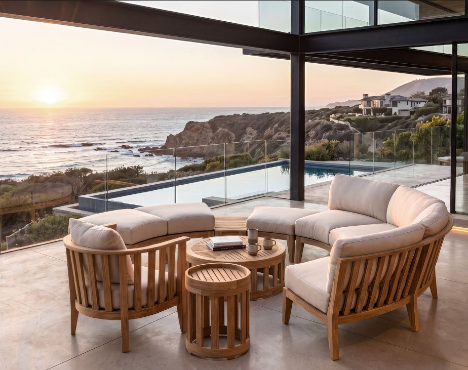 Rooftop bar terrace with outdoor seating