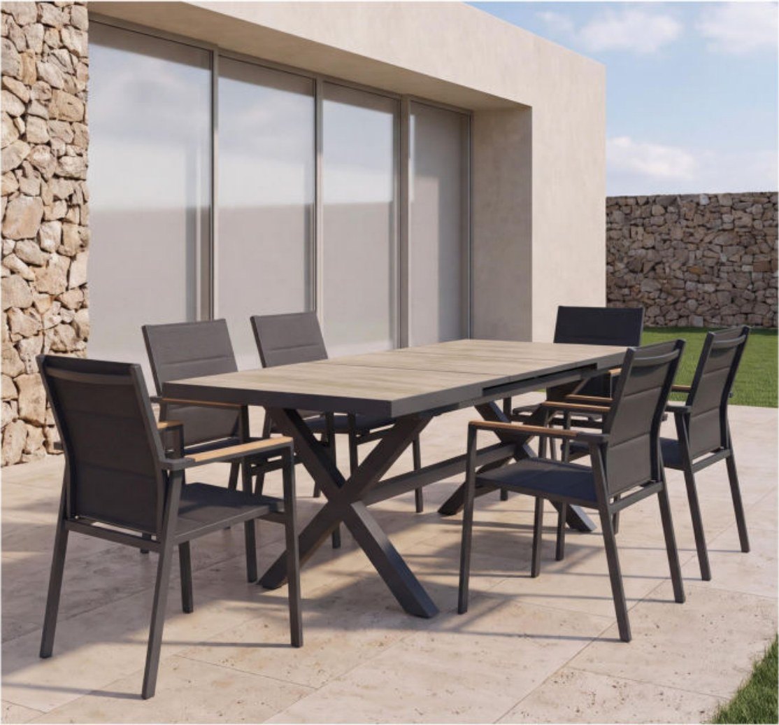 Aluminium Stackable Dining Set – 8 Seater