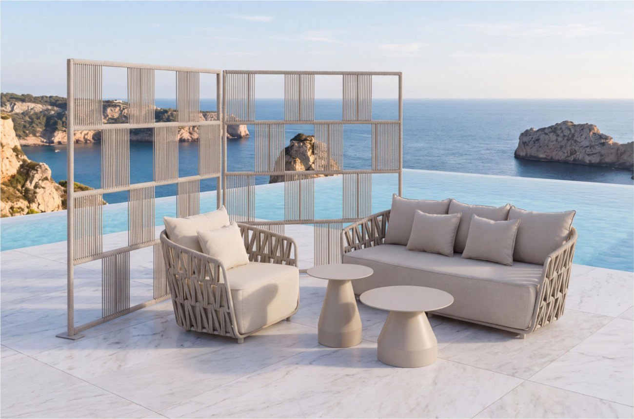 Barefoot Aluminium Rope Sofa & Screen Set