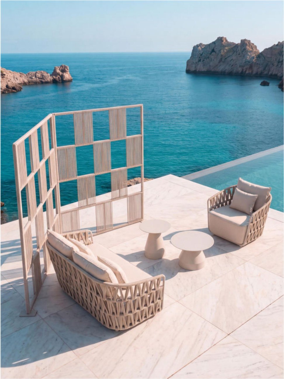 Barefoot Aluminium Rope Sofa & Screen Set — view 2