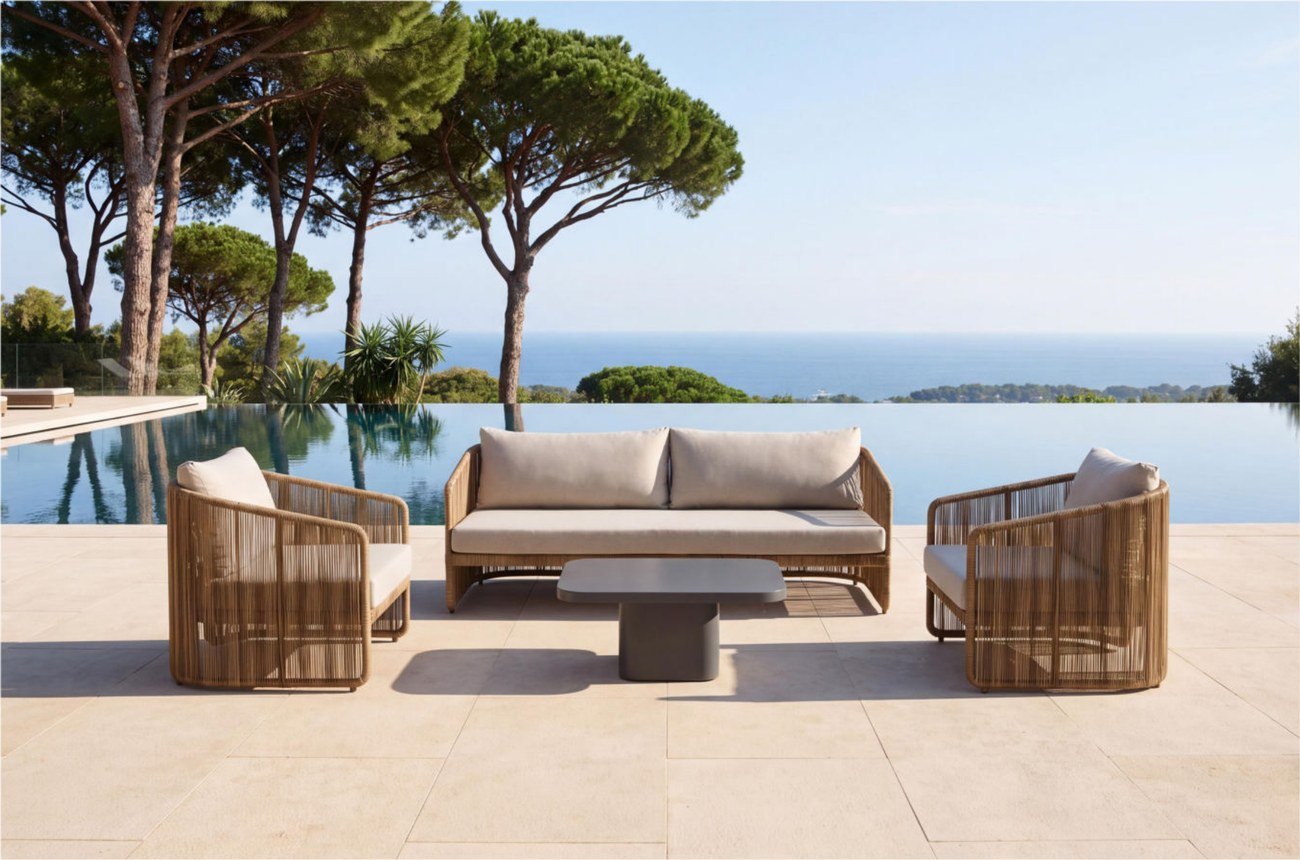 Flat-Weave Aluminium Modular Sofa — view 2