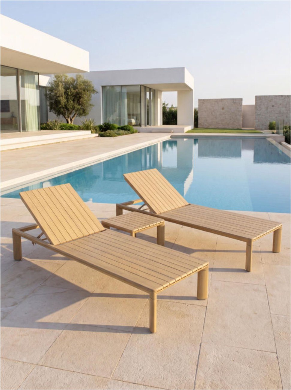Aluminium Sun Lounger with Slatted Top
