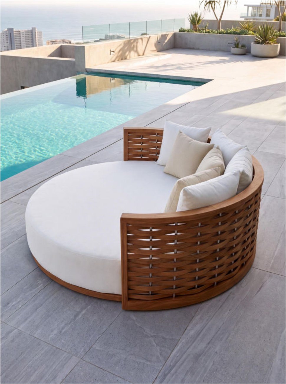 Round Aluminium Rope Daybed