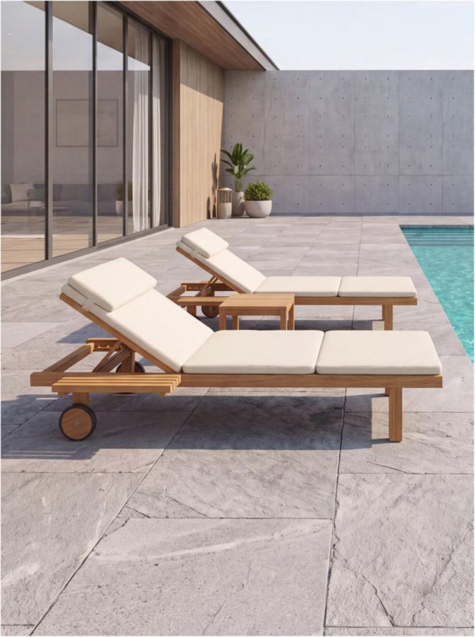 Teak Sun Lounger – 01