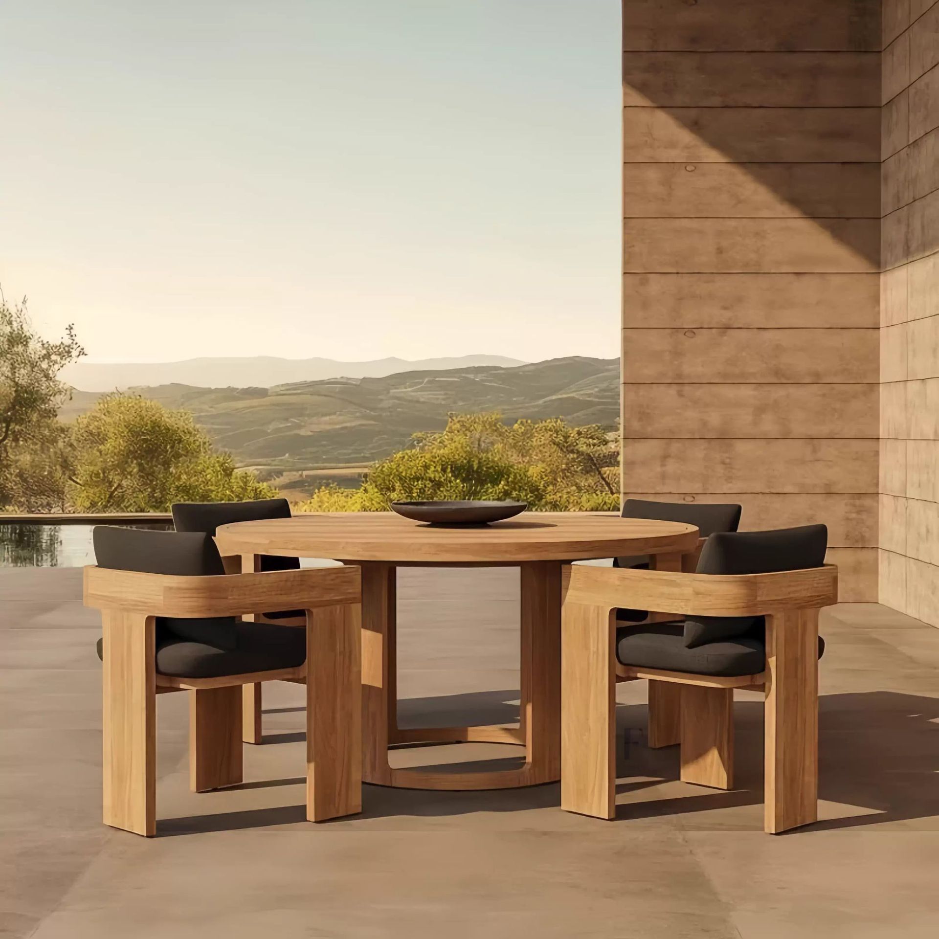 Hotel Teak Dining Set – 4 Seater — view 3
