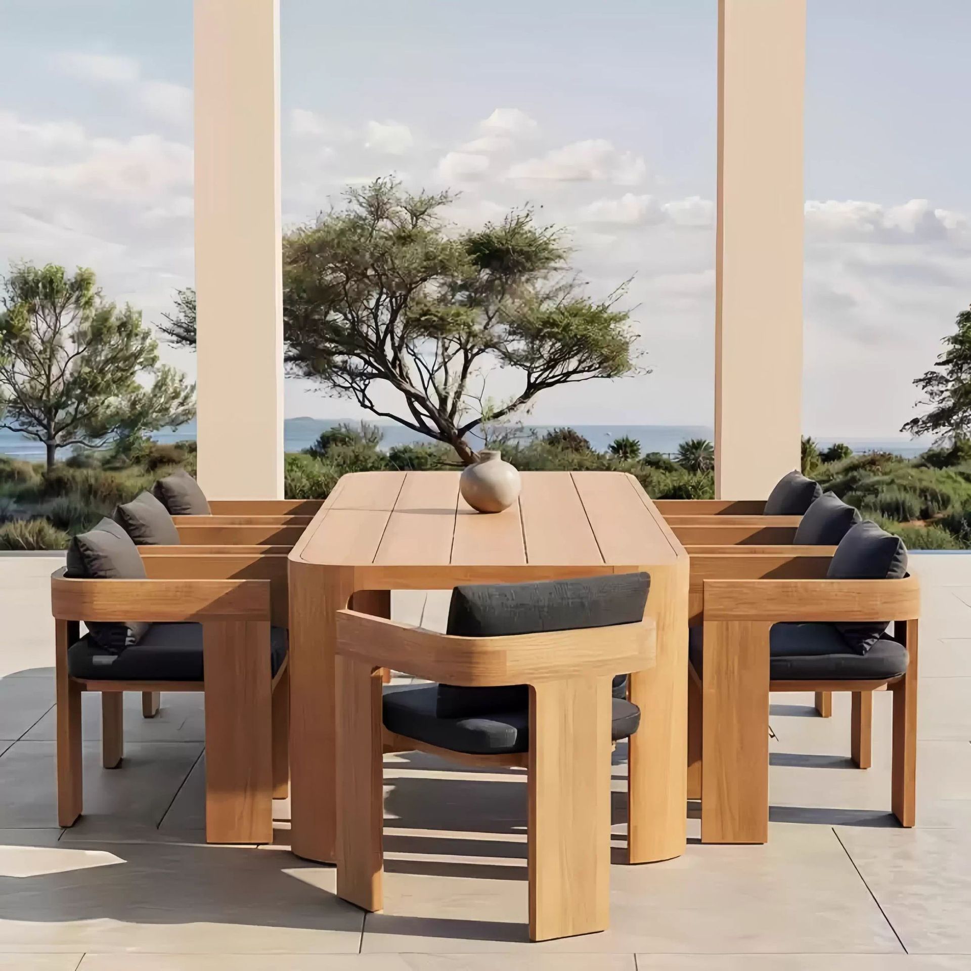 Hotel Teak Dining Set – 6 Seater