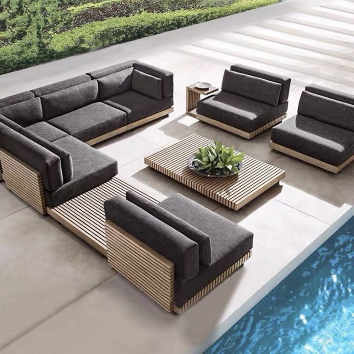 Villa Teak Outdoor Sofa Set – 5 Seater