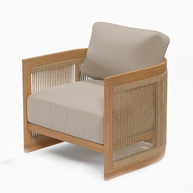 Teak & Rattan Sofa Set – 3 Seater — view 2