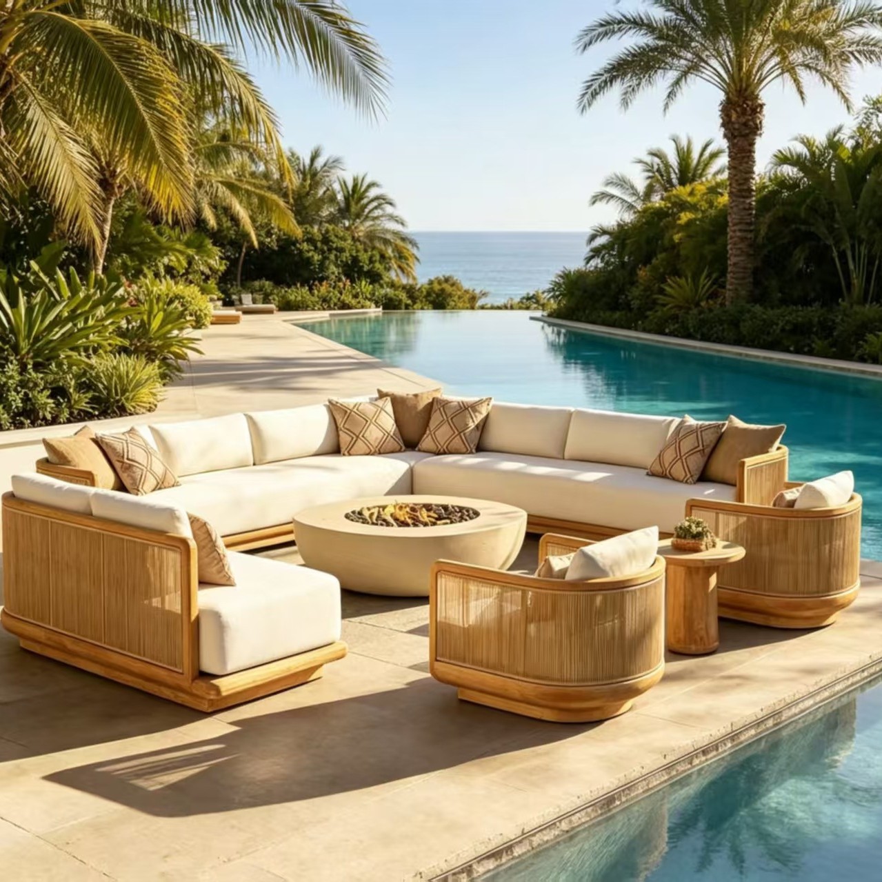 Designer Teak Sofa & Coffee Table Set